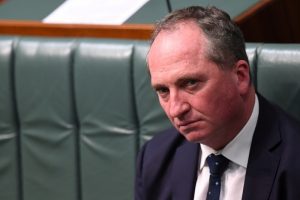 Australian Deputy Prime Minister Barnaby Joyce sits in the House of Representatives at Parliament House in Canberra