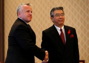 U.S. Deputy Secretary of State John Sullivan meets with his Japanese counterpart Vice Foreign Minister Shinsuke Sugiyama in Tokyo