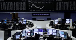The German share price index, DAX board, is seen at the stock exchange in Frankfurt