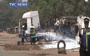 Fallen tanker