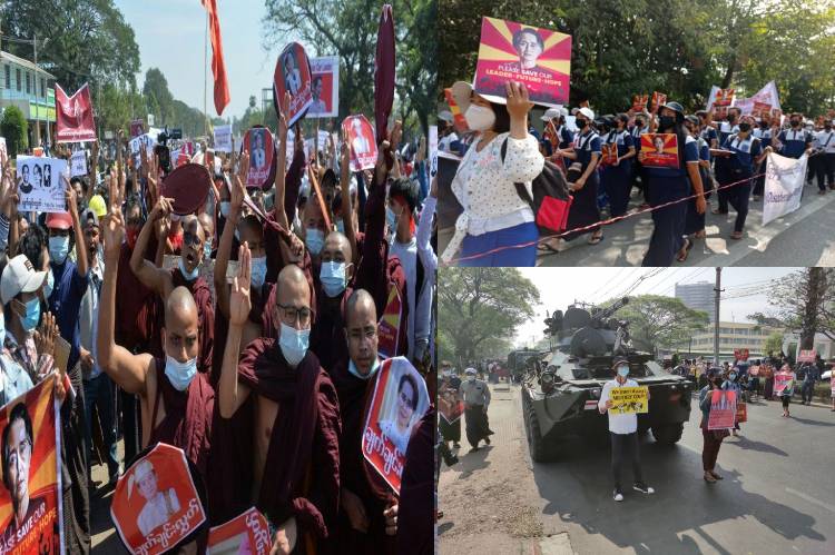 Myanmar Erupts Protests Coup Burmese Doctor Prevented From Treating Wounded Protesters According To News Agency Afp One Clash Saw Unarmed Protesters Fleeing After A Volley Of