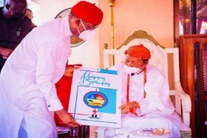 okowa congratulates Asagba of Asaba on the occassion of his 97th birthday