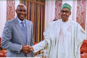 Buhari felicitates with Deputy Senate President, Ovie Omo-Agege at 58