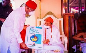 okowa congratulates Asagba of Asaba on the occassion of his 97th birthday