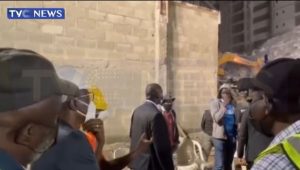 Governor Sanwo-Olu visits site of collapsed building at Ikoyi