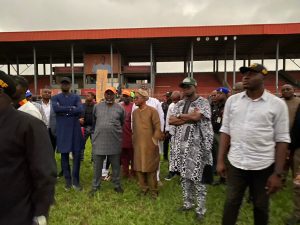 Video: Oyetola inspects venue for APC final campaign ahead of Saturday poll
