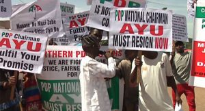 Northern PDP youth protest in Kaduna, demand Ayu’s resignation