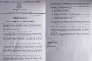 ASUU SUSPENDS STRIKE