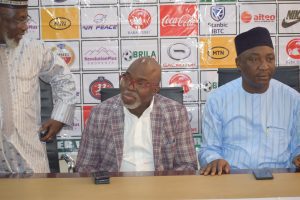 Pinnick formally hands over to new NFF president Ibrahim Gusau