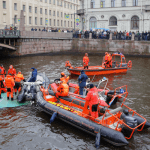 Russia: 4 persons dead, 6 injured after passenger bus plunges into St. Petersburg river