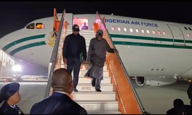 Tinubu arrives in Dubai on brief stopover ahead of Japan, Brazil trip