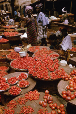 Selling Peppers at a Nigerian Market