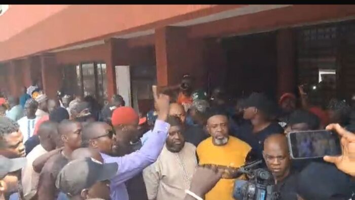 Protesters at PDP secretariat