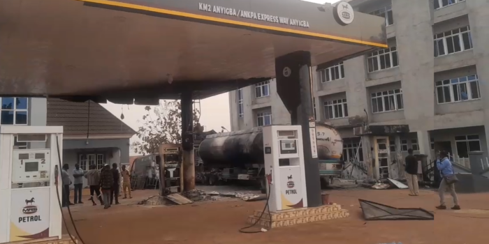 Fire guts petrol tanker