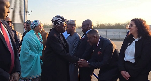 Tinubu arrives Lagos from UK