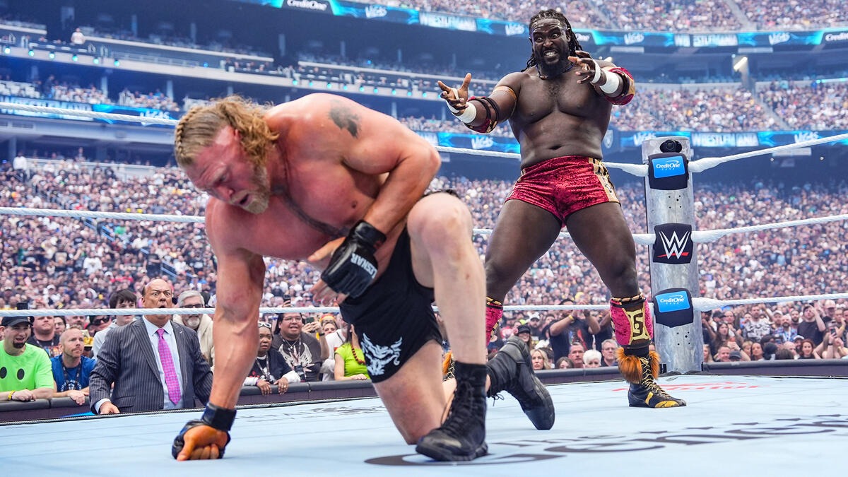 Nigerian Wrestler Oba Femi Beats 10-Time Champion Lesnar on WrestleMania Debut