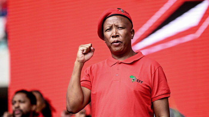 Julius Malema, leader of the Economic Freedom Fighters (EFF)