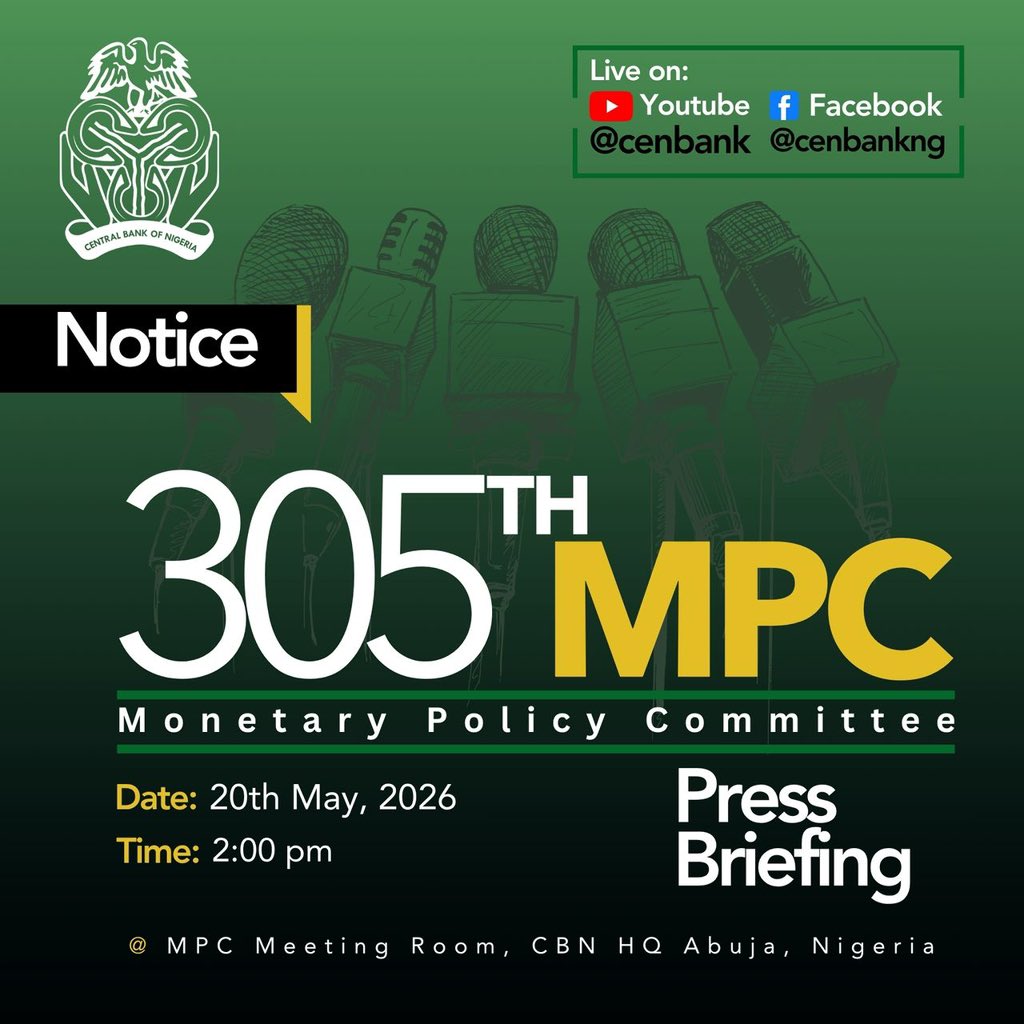 CBN Holds Interest Rate At 26.5%, MPC Flags Inflation Risks, Global Uncertainty
