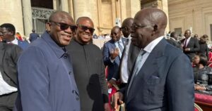Fayemi, Peter Obi and Tinubu at Vatican