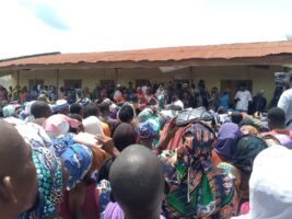 Senator Natasha Akpoti-Uduaghan addressing party members at the PDP primaries in Kogi State