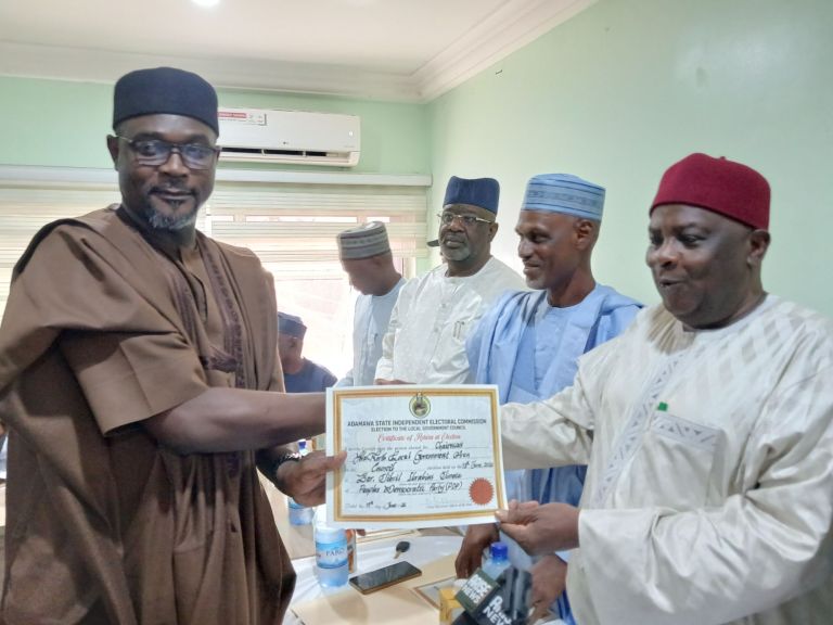 ADSIEC Presents Certificates of Return to Newly Elected LG Chairmen in Adamawa
