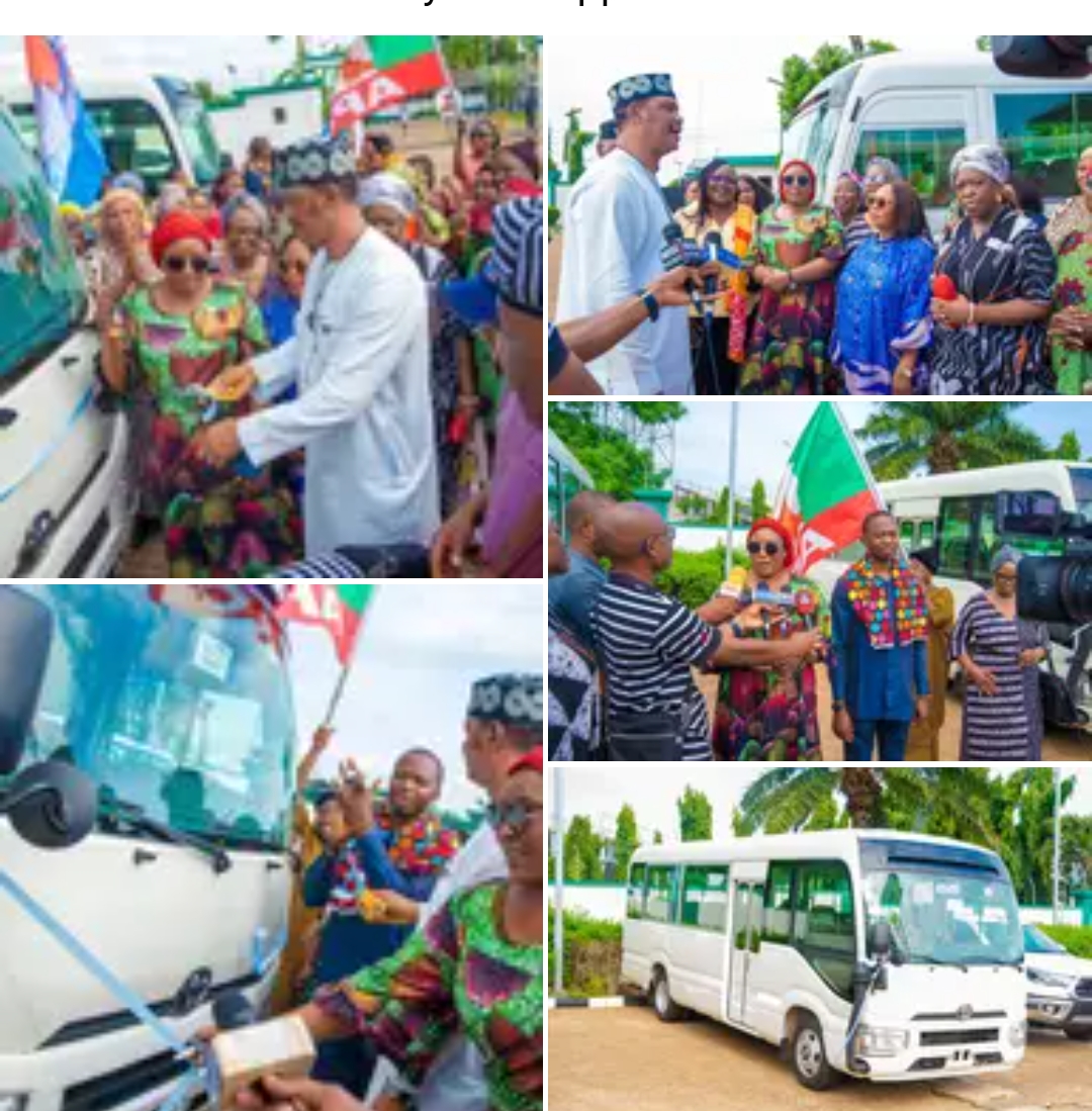 Governor Alia Donates two buses to APC women leader