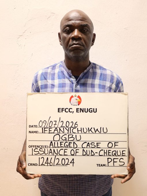 EFCC Arraigns CEO Over Alleged N16.8m Dud Cheque Fraud in Enugu